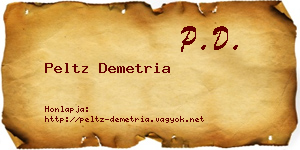 Peltz Demetria névjegykártya